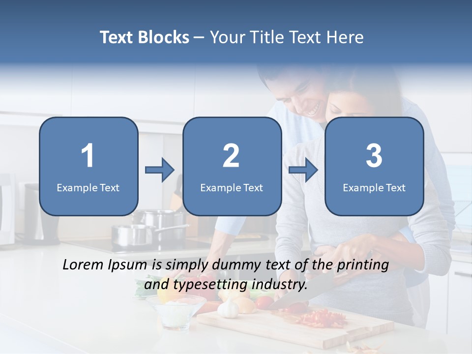 A Man And A Woman Cutting Vegetables On A Cutting Board PowerPoint Template
