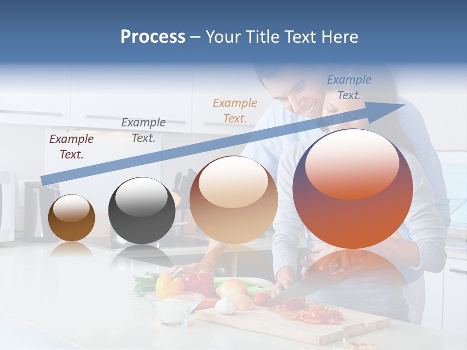 A Man And A Woman Cutting Vegetables On A Cutting Board PowerPoint Template