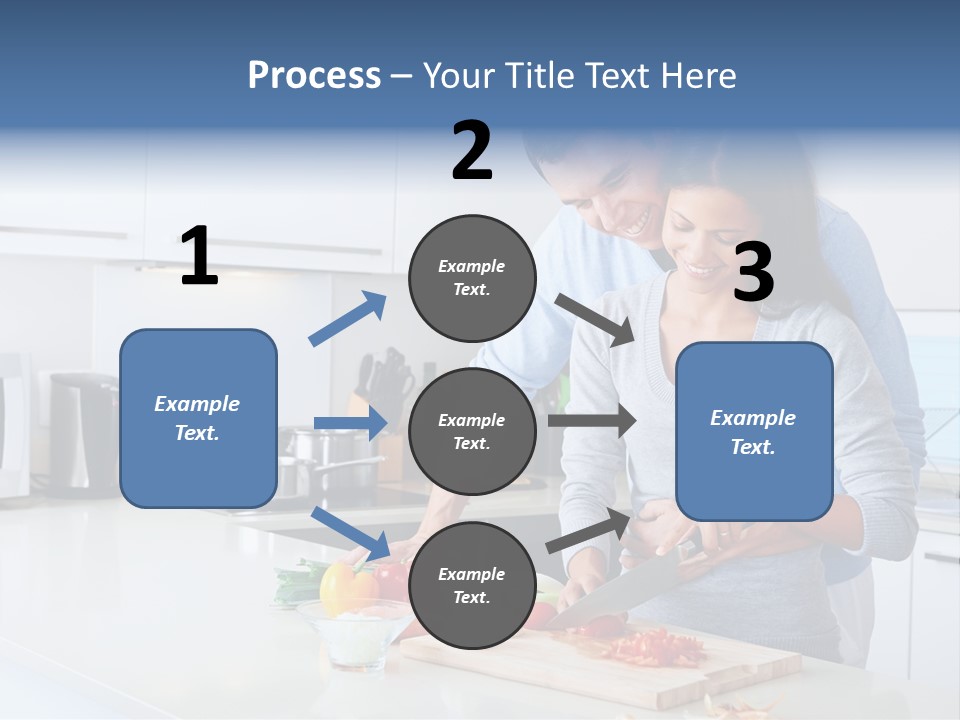 A Man And A Woman Cutting Vegetables On A Cutting Board PowerPoint Template