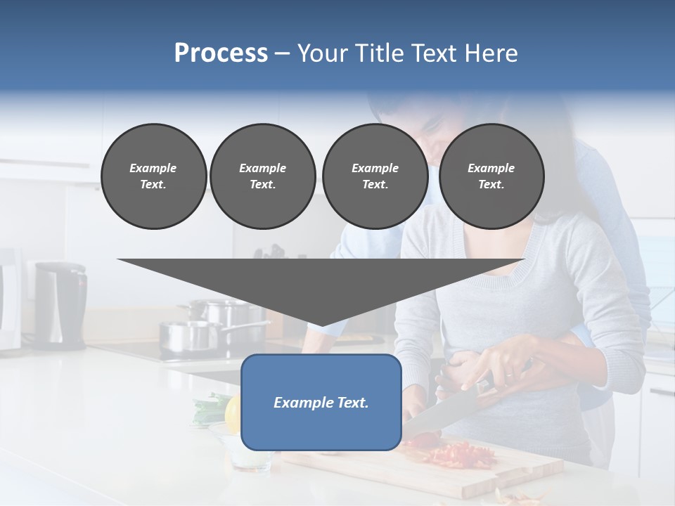 A Man And A Woman Cutting Vegetables On A Cutting Board PowerPoint Template