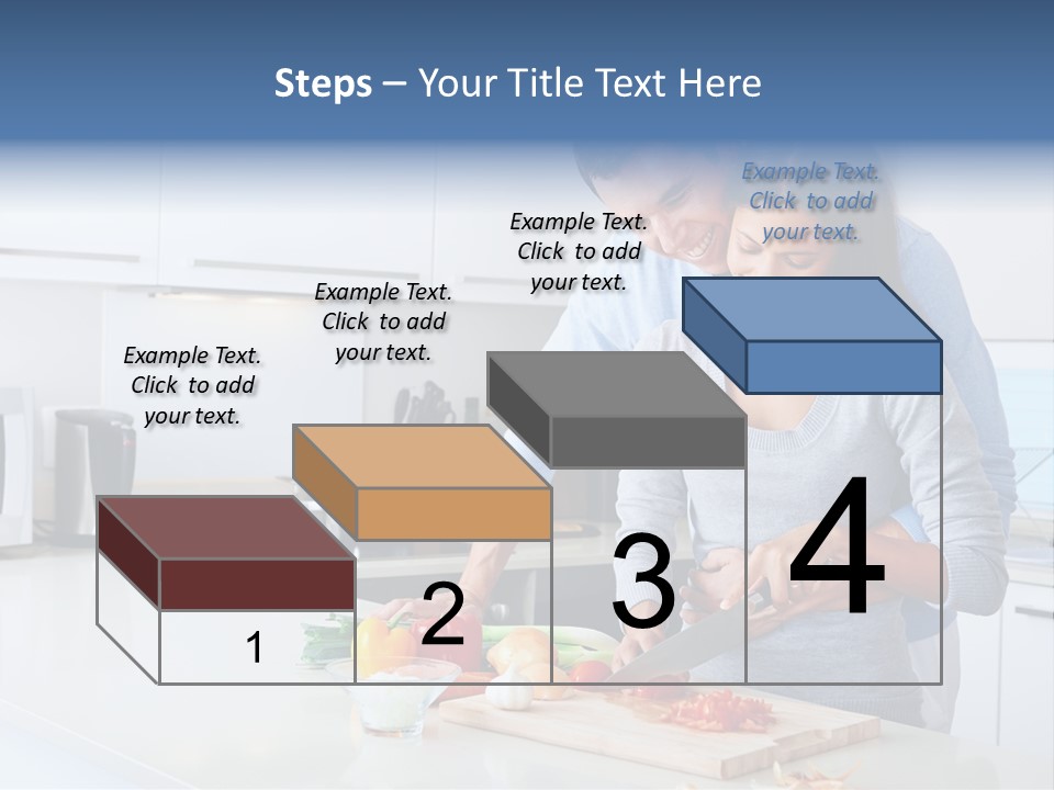 A Man And A Woman Cutting Vegetables On A Cutting Board PowerPoint Template