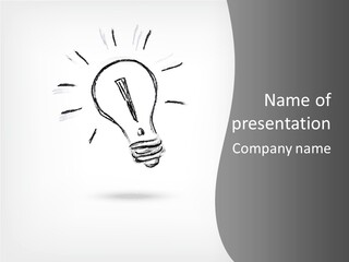 A Light Bulb With A Gray Background PowerPoint Template