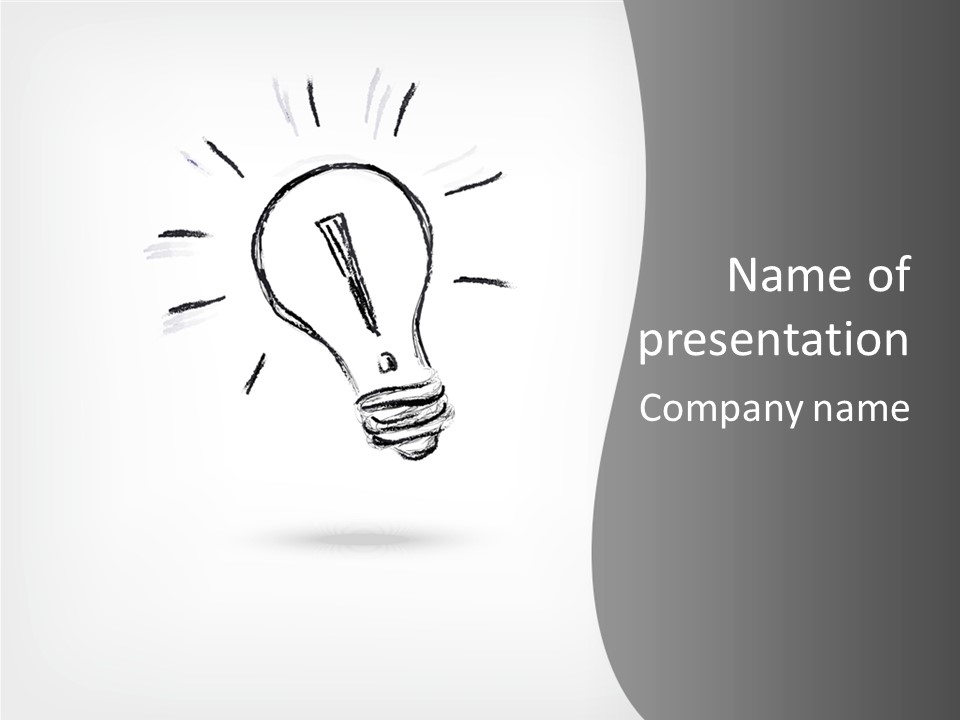 A Light Bulb With A Gray Background PowerPoint Template
