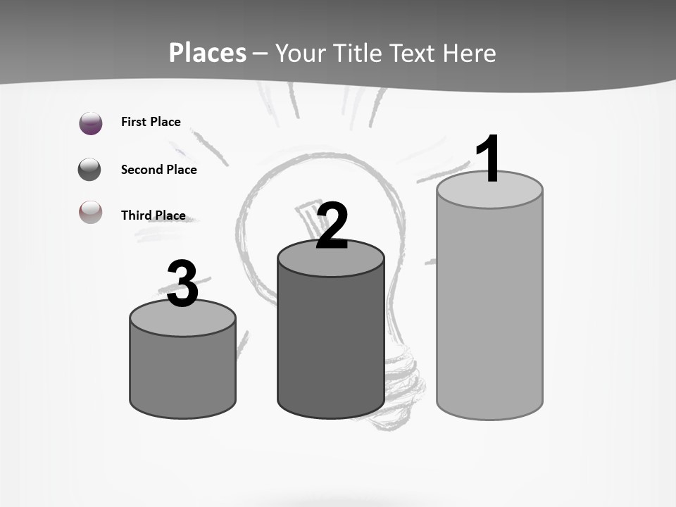 A Light Bulb With A Gray Background PowerPoint Template