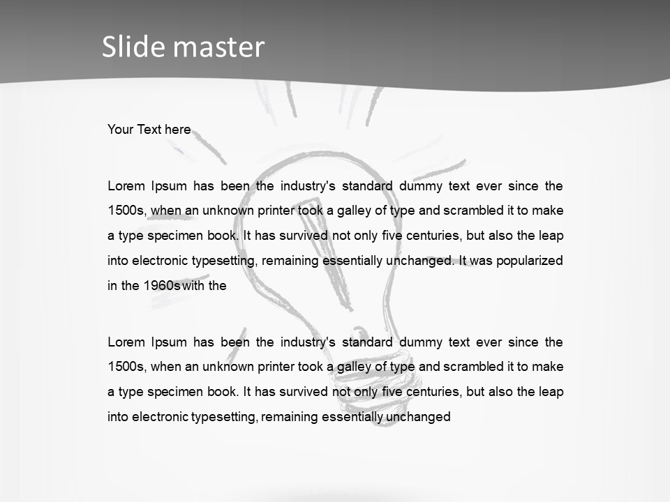 A Light Bulb With A Gray Background PowerPoint Template