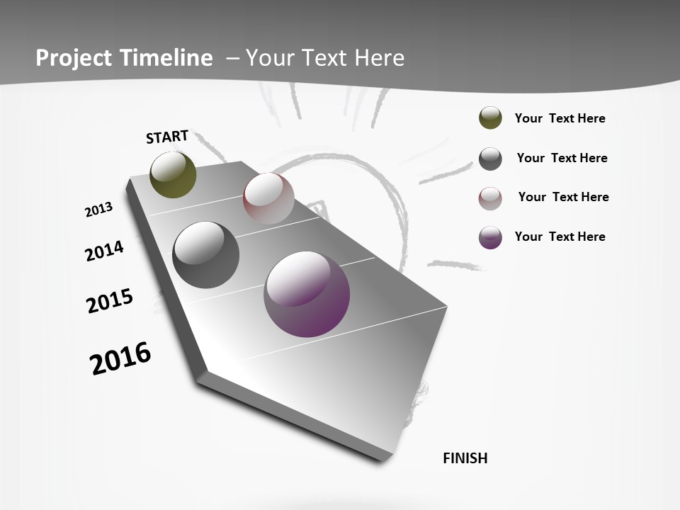 A Light Bulb With A Gray Background PowerPoint Template