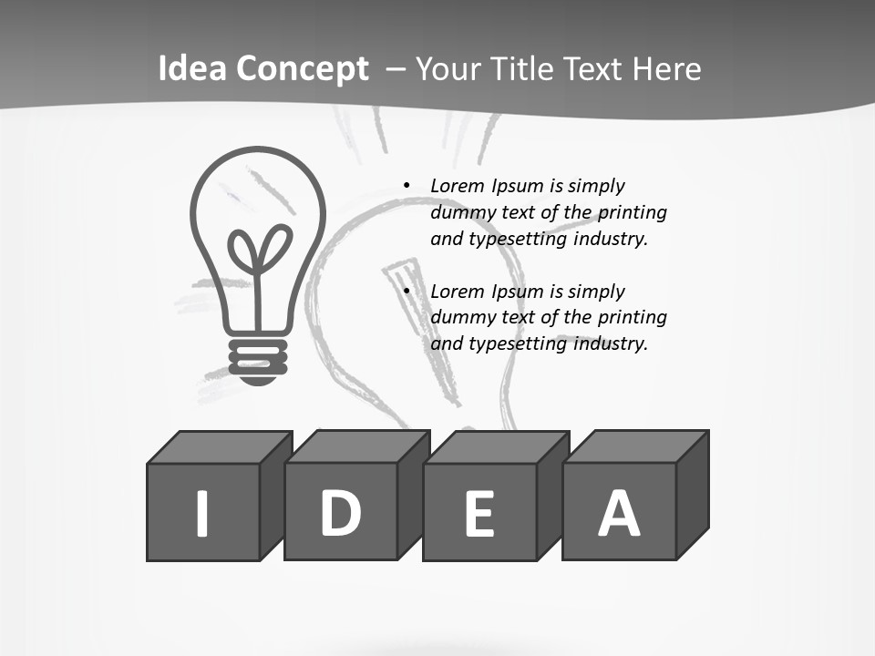 A Light Bulb With A Gray Background PowerPoint Template