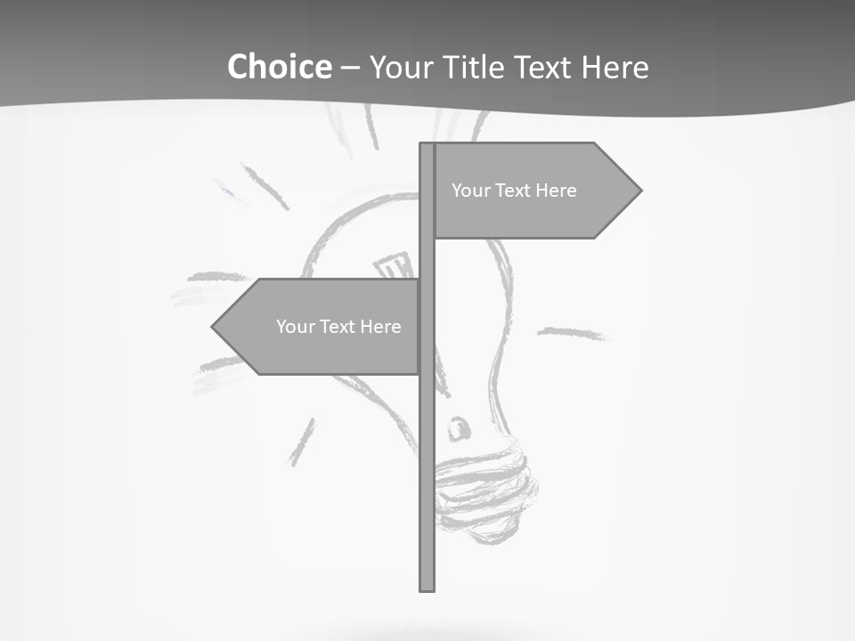 A Light Bulb With A Gray Background PowerPoint Template