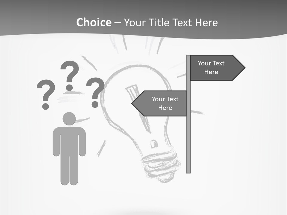 A Light Bulb With A Gray Background PowerPoint Template