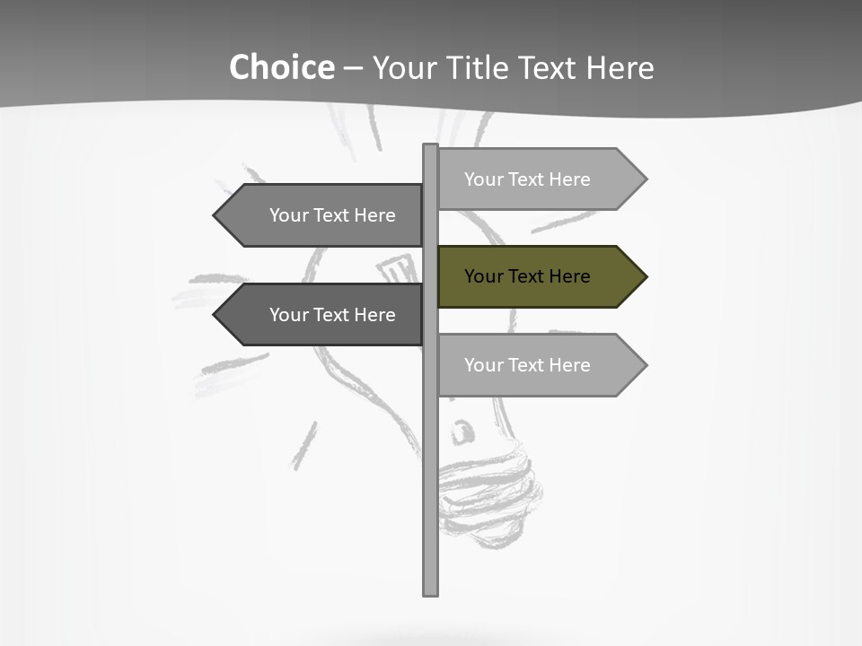 A Light Bulb With A Gray Background PowerPoint Template