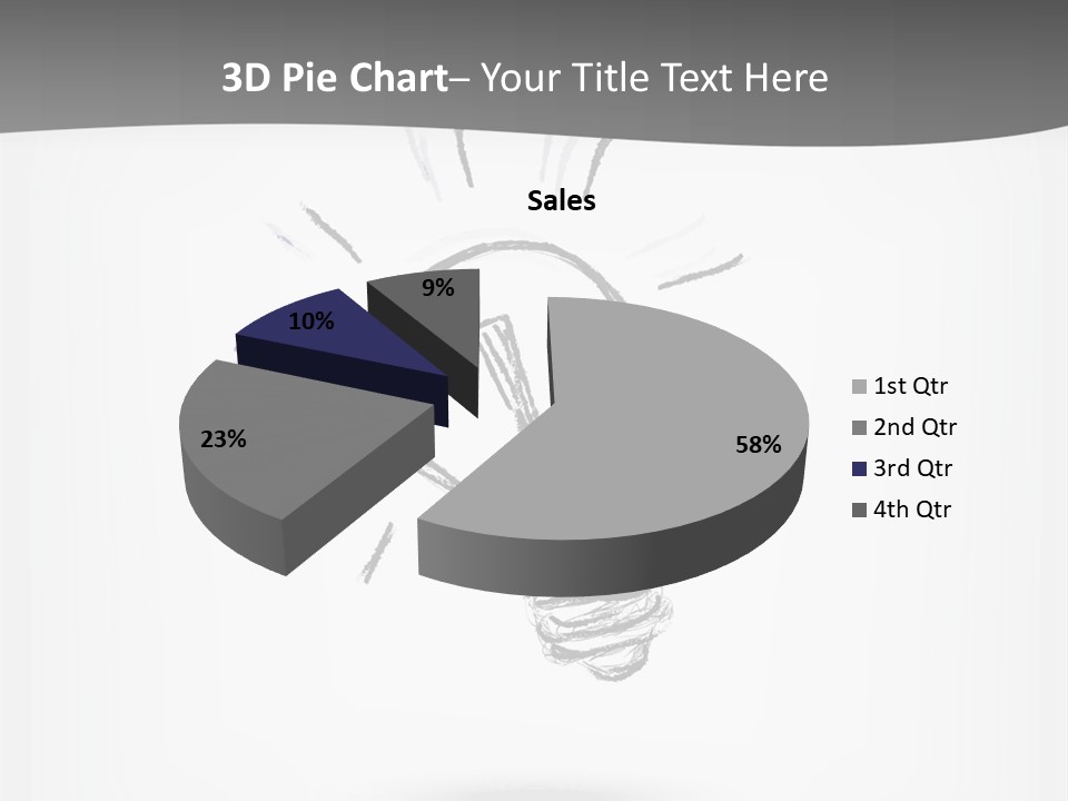 A Light Bulb With A Gray Background PowerPoint Template