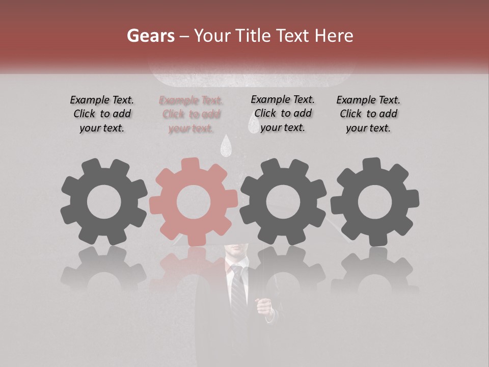 A Man In A Suit Holding A Black Umbrella PowerPoint Template