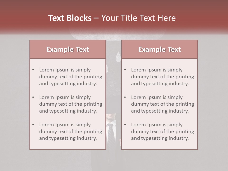 A Man In A Suit Holding A Black Umbrella PowerPoint Template