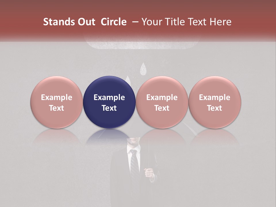 A Man In A Suit Holding A Black Umbrella PowerPoint Template