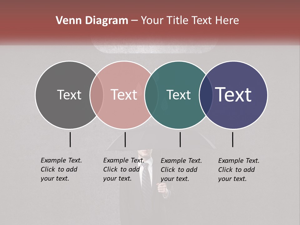 A Man In A Suit Holding A Black Umbrella PowerPoint Template