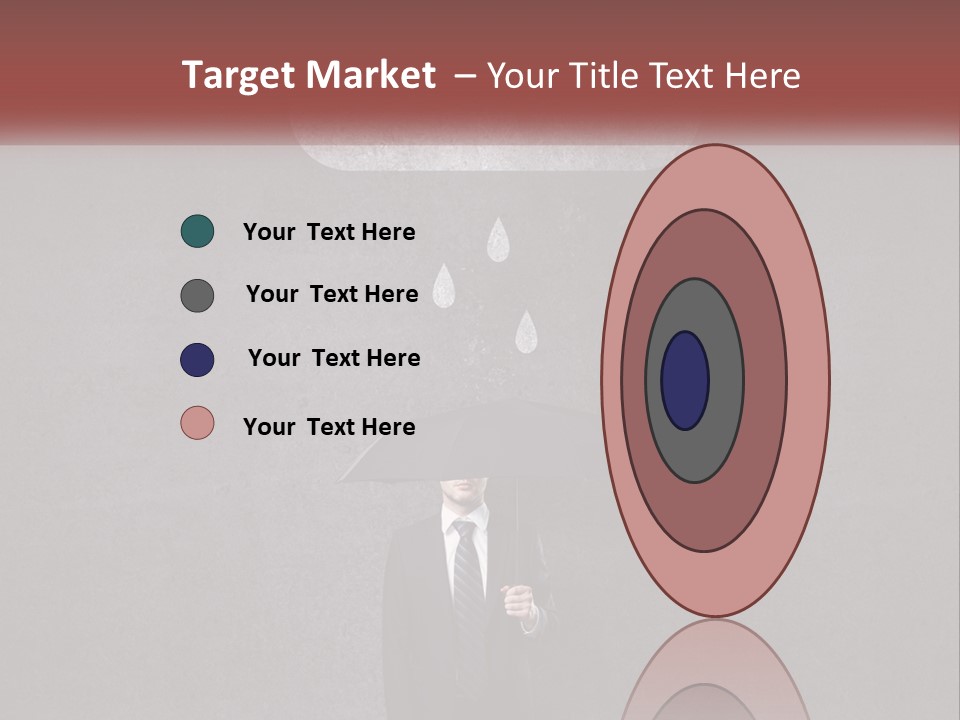 A Man In A Suit Holding A Black Umbrella PowerPoint Template