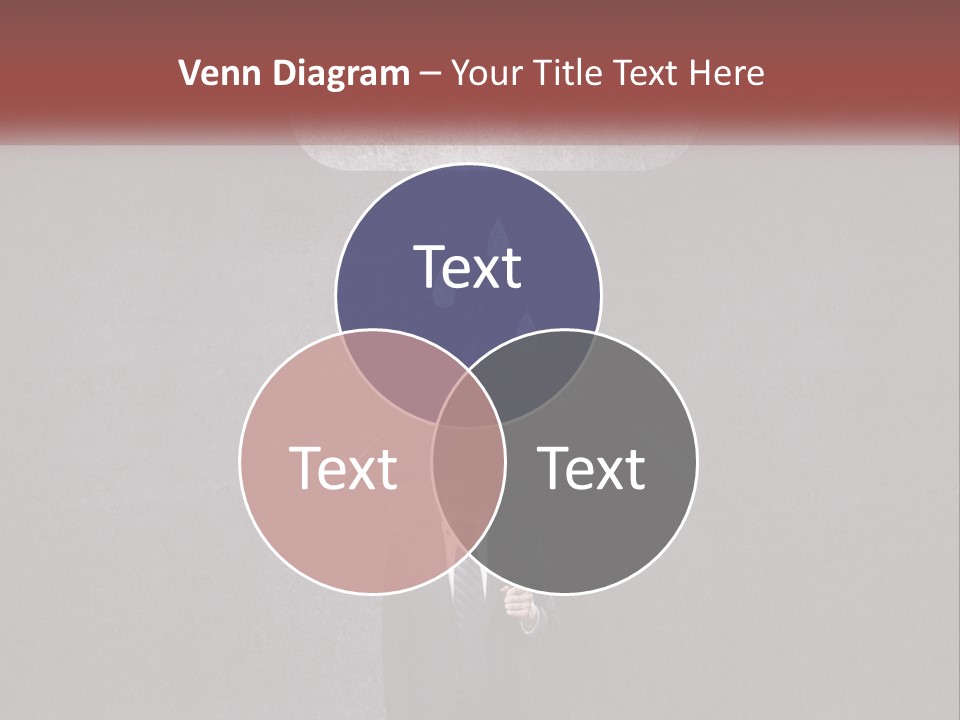 A Man In A Suit Holding A Black Umbrella PowerPoint Template
