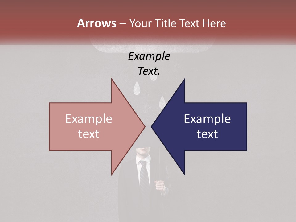 A Man In A Suit Holding A Black Umbrella PowerPoint Template