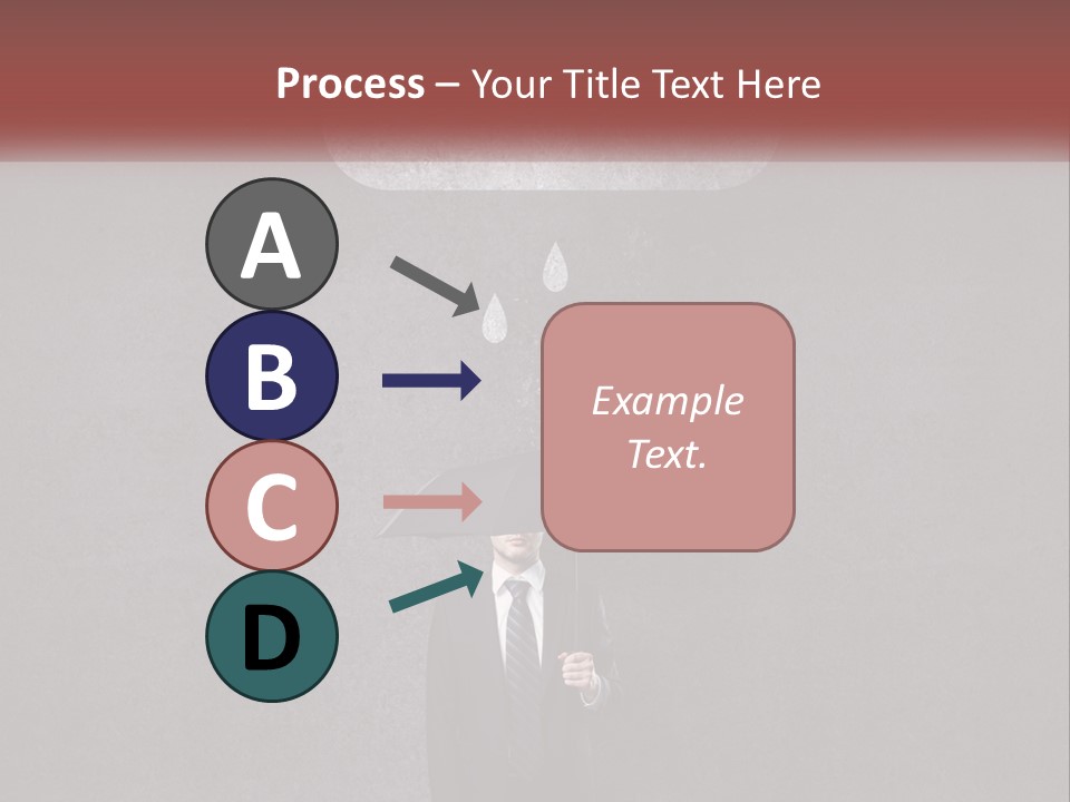 A Man In A Suit Holding A Black Umbrella PowerPoint Template
