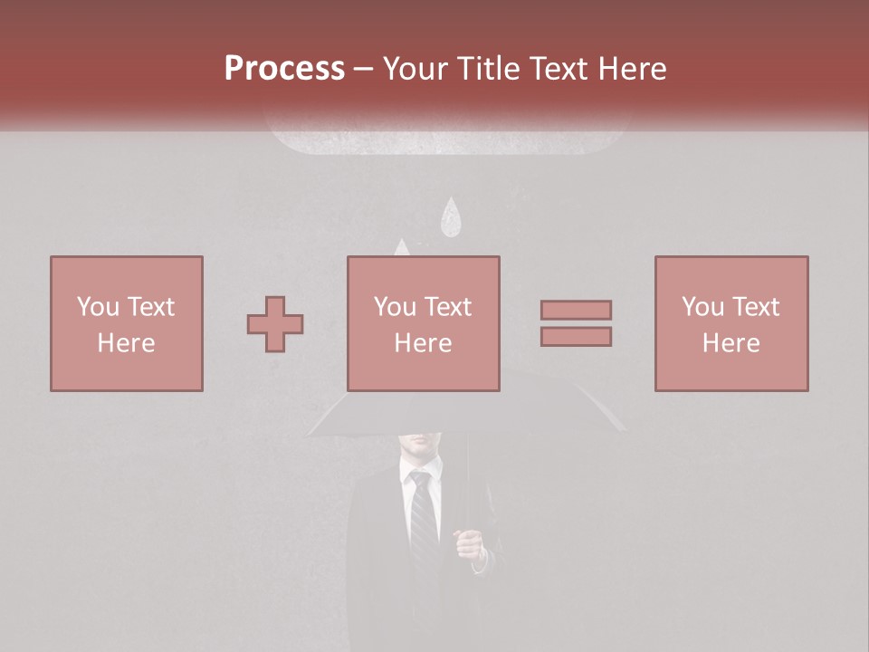A Man In A Suit Holding A Black Umbrella PowerPoint Template
