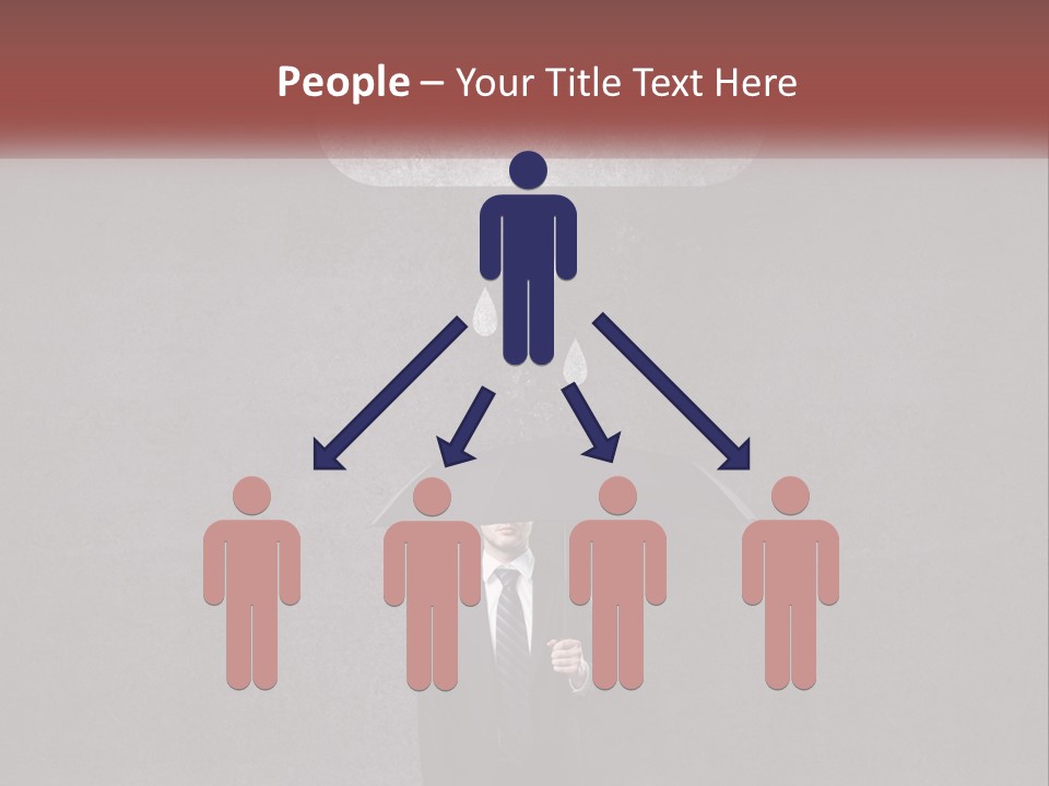 A Man In A Suit Holding A Black Umbrella PowerPoint Template