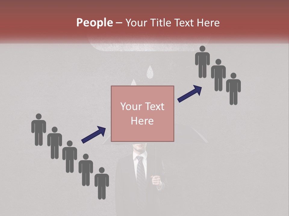 A Man In A Suit Holding A Black Umbrella PowerPoint Template