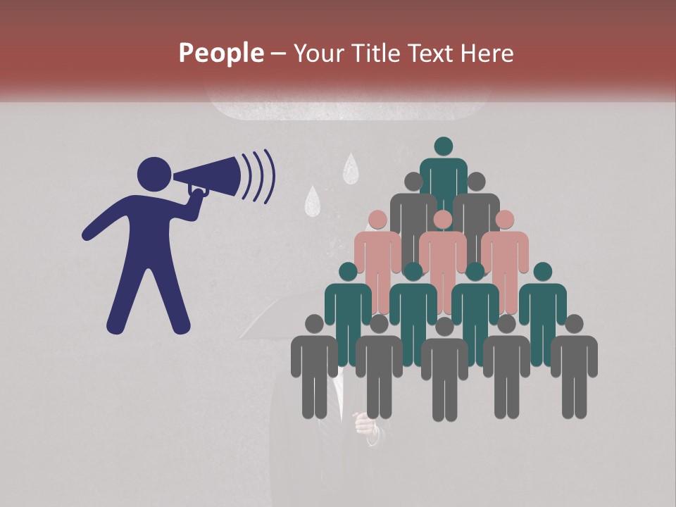 A Man In A Suit Holding A Black Umbrella PowerPoint Template