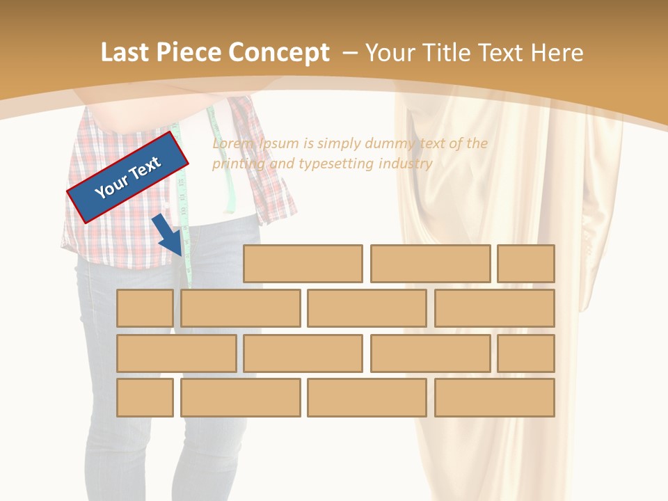 A Woman Standing Next To A Dress On A Mannequin PowerPoint Template