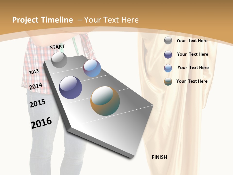 A Woman Standing Next To A Dress On A Mannequin PowerPoint Template