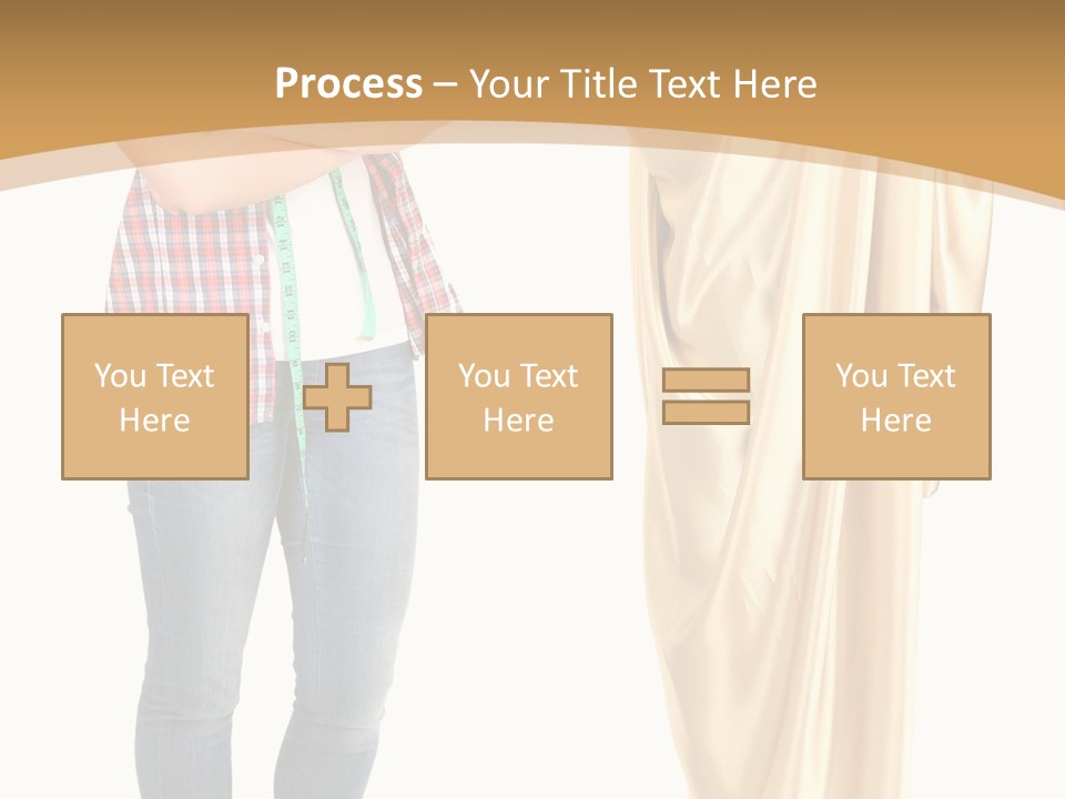 A Woman Standing Next To A Dress On A Mannequin PowerPoint Template