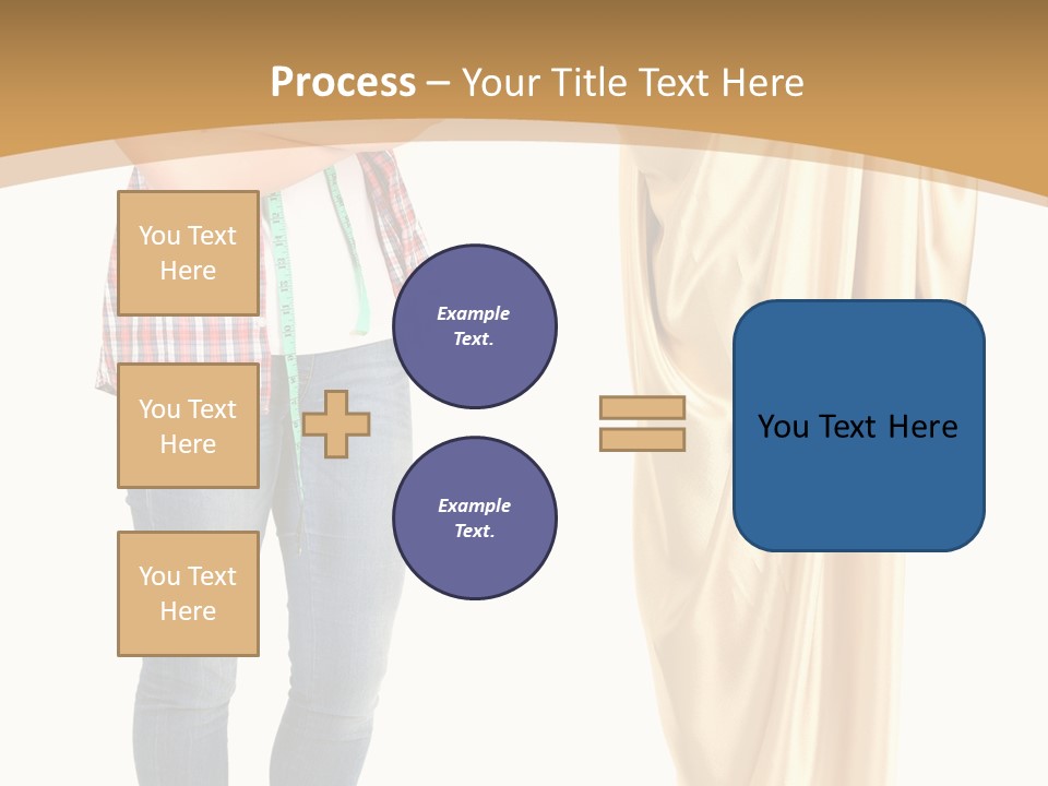A Woman Standing Next To A Dress On A Mannequin PowerPoint Template