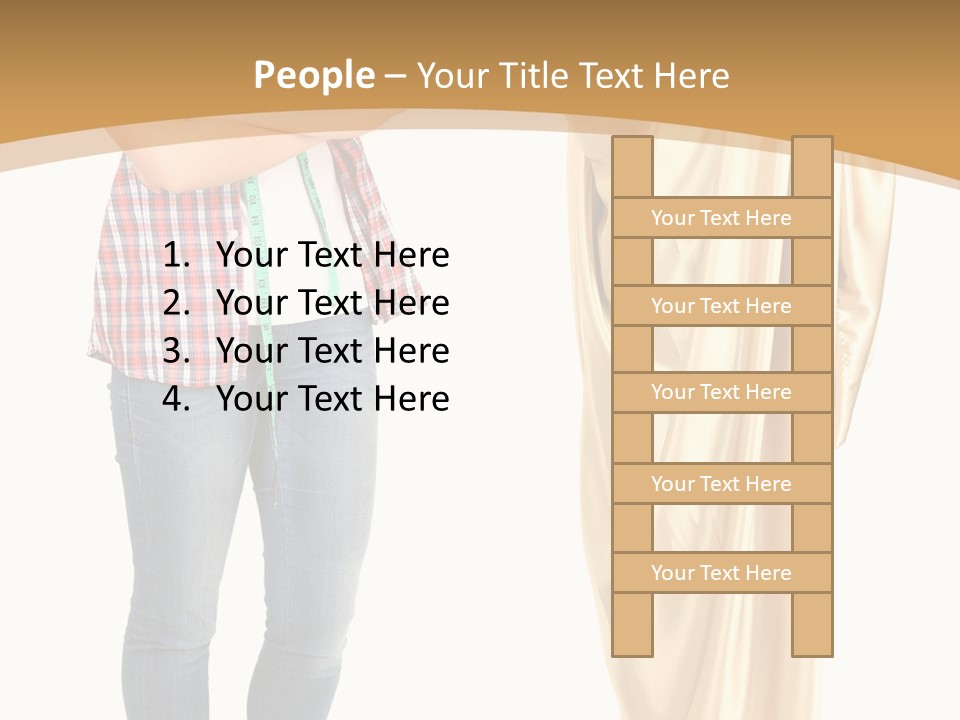 A Woman Standing Next To A Dress On A Mannequin PowerPoint Template