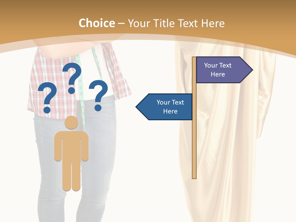 A Woman Standing Next To A Dress On A Mannequin PowerPoint Template