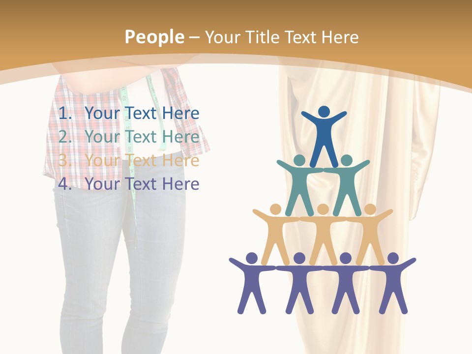 A Woman Standing Next To A Dress On A Mannequin PowerPoint Template
