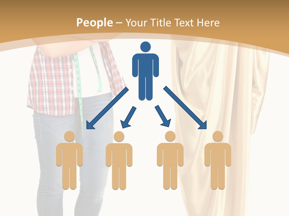A Woman Standing Next To A Dress On A Mannequin PowerPoint Template