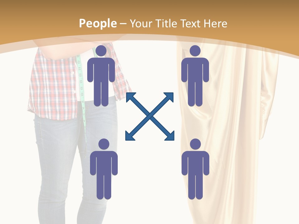 A Woman Standing Next To A Dress On A Mannequin PowerPoint Template