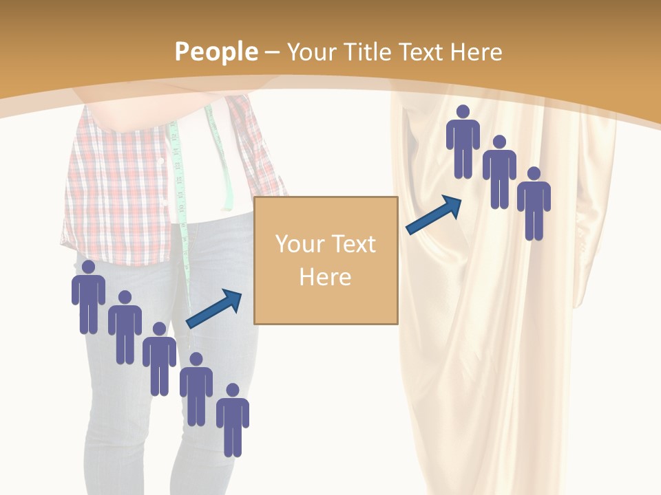 A Woman Standing Next To A Dress On A Mannequin PowerPoint Template