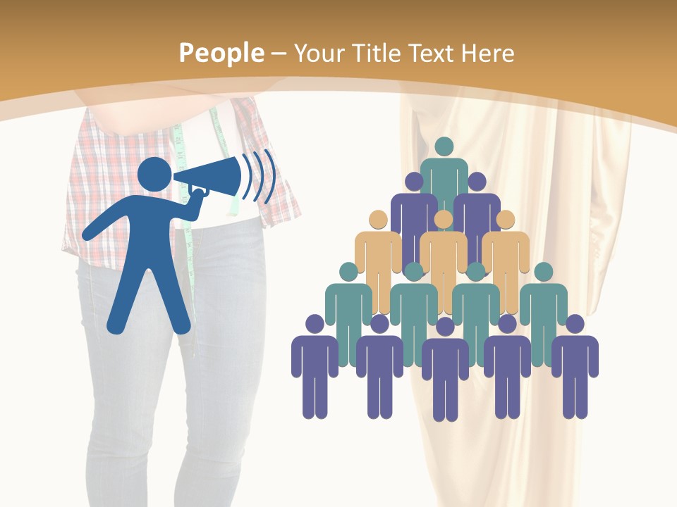 A Woman Standing Next To A Dress On A Mannequin PowerPoint Template