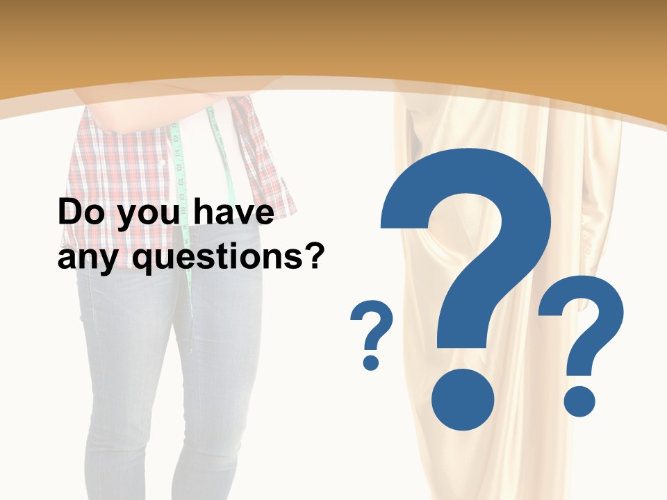 A Woman Standing Next To A Dress On A Mannequin PowerPoint Template