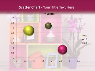 A Colorful Shelf With Flowers And A Vase On Top Of It PowerPoint Template