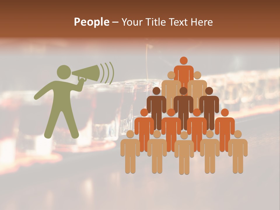 A Person Pouring A Beverage Into A Row Of Glasses PowerPoint Template