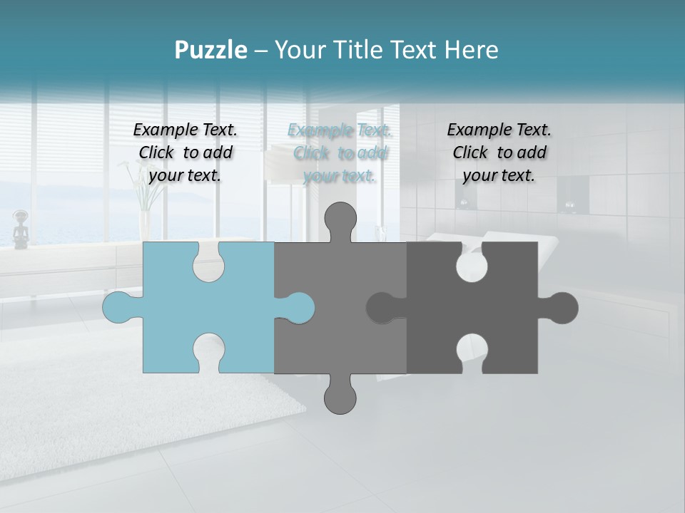 A Bedroom With A Large Bed And A Large Window PowerPoint Template
