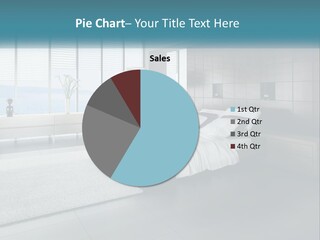 A Bedroom With A Large Bed And A Large Window PowerPoint Template