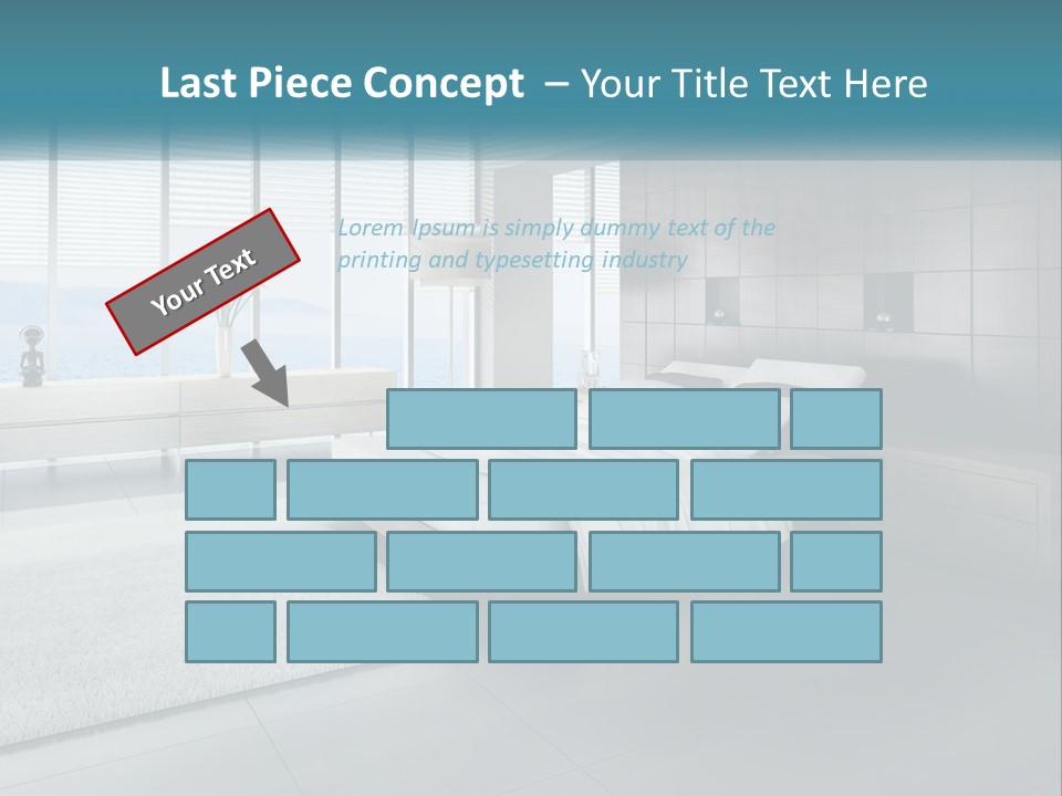 A Bedroom With A Large Bed And A Large Window PowerPoint Template