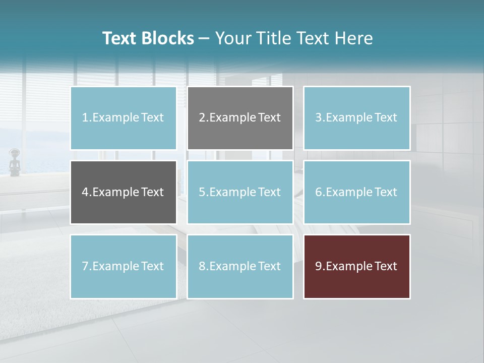 A Bedroom With A Large Bed And A Large Window PowerPoint Template