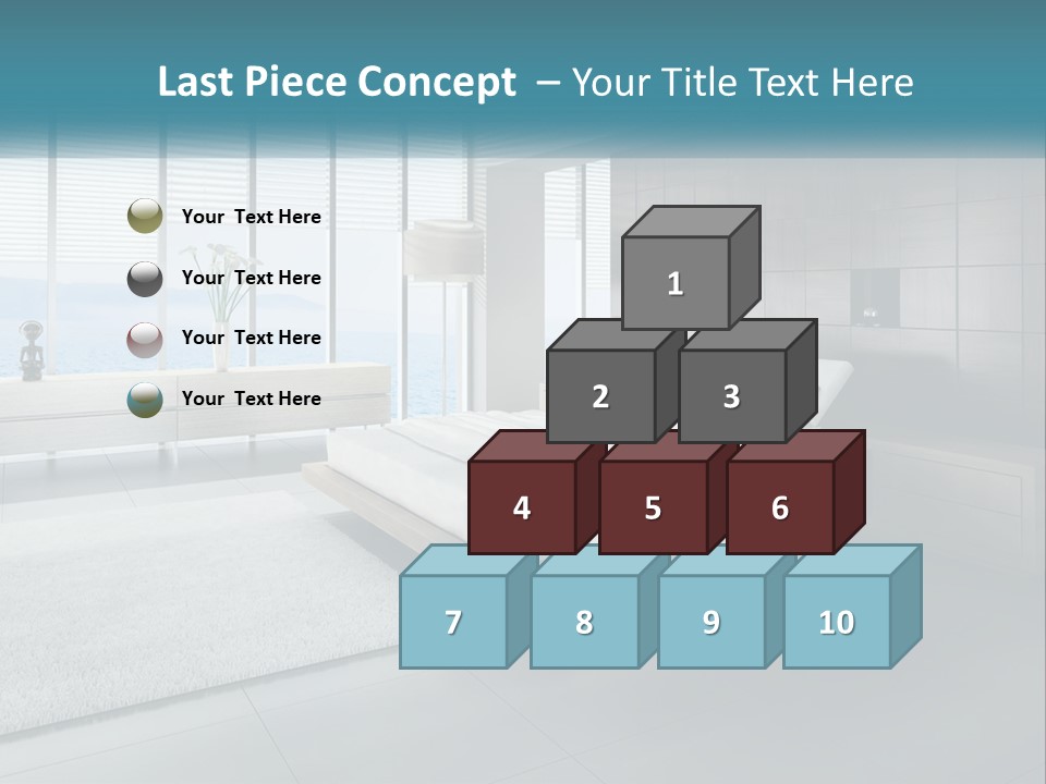 A Bedroom With A Large Bed And A Large Window PowerPoint Template