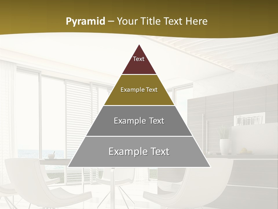 A White Table And Chairs In A Room PowerPoint Template