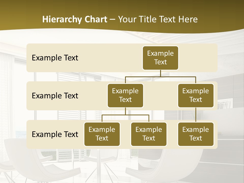 A White Table And Chairs In A Room PowerPoint Template