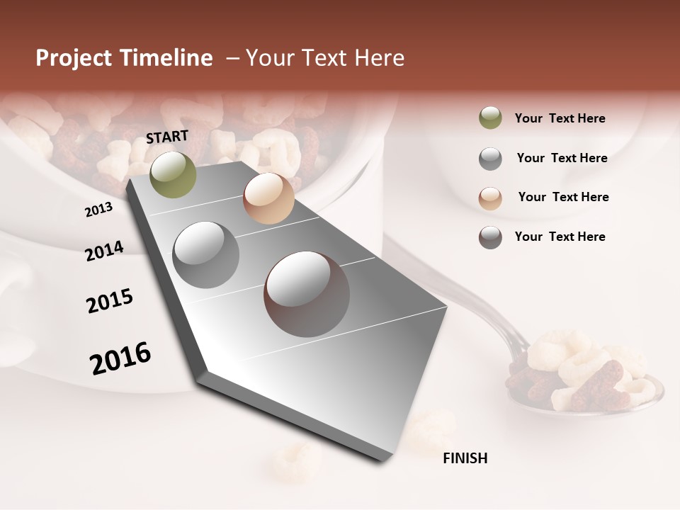 A Bowl Of Cereal With A Spoon Next To It PowerPoint Template