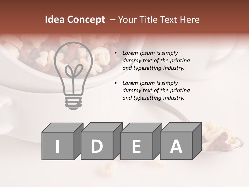 A Bowl Of Cereal With A Spoon Next To It PowerPoint Template